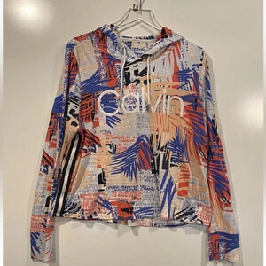 Calvin Klein Performance Stretch Hooded Sweatshirt Womens‎ Size Large (51…